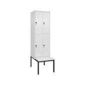 Doppelstöckiger Sitzbankschrank, HxBxT 2120x600x815mm, 2x2 Abt.