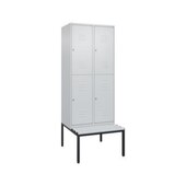 Doppelstöckiger Sitzbankschrank, HxBxT 2120x800x815mm, 2x2 Abt.