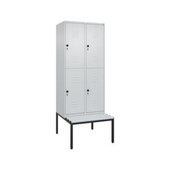 Doppelstöckiger Sitzbankschrank, HxBxT 2120x800x815mm, 2x2 Abt.