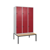 Doppelstöckiger Sitzbankschrank, HxBxT 2120x1200x815mm, 3x2 Abt.