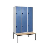 Doppelstöckiger Sitzbankschrank, HxBxT 2120x1200x815mm, 3x2 Abt.