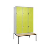 Doppelstöckiger Sitzbankschrank, HxBxT 2120x1200x815mm, 3x2 Abt.