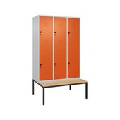 Doppelstöckiger Sitzbankschrank, HxBxT 2120x1200x815mm, 3x2 Abt.