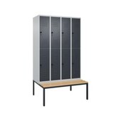 Doppelstöckiger Sitzbankschrank, HxBxT 2120x1200x815mm, 4x2 Abt.