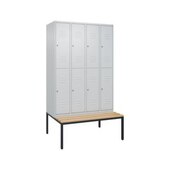 Doppelstöckiger Sitzbankschrank, HxBxT 2120x1200x815mm, 4x2 Abt.