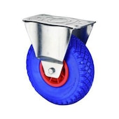 Bockrolle,Tragl. 75kg,ØxB 260x85mm,PU,Rollenlager,Felge Kunststoff,Platte