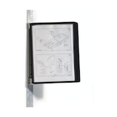 Wand-Sichttafelsystem,DIN A4,hoch,5 Tafeln,schwarz,Wandhalter magnetisch