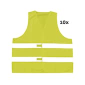 10er-Pack Warnweste gelb