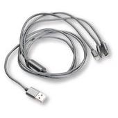 Universalkabel, 3 i 1, til opladning via USB