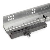 Paire de coulisses invisibles pour tiroirs Argent, extension totale, avec ressor