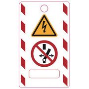 Bricka säkerhetslåsning varningssymbol (10st)