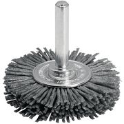 Brosse rotative circulaire à tige poils crêpés abrasifs en nylon