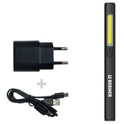 Set Aluminium-Stiftlampe Slim + Micro-USB- und USB-Typ-C-Kabel + Ladegerät 230 V