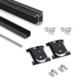 Ensemble de poignées profilées Wave avec rouleaux inférieurs pour porte coulissa