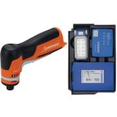 Akkubetriebener 90° Geradschleifer & akkubetriebene LED Lampe, Bit-Box & Bohrer
