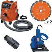 Pack rainureuse + aspirateur + 2 disques