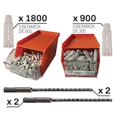 Pack de 6 boites de chevilles PEREFECT + 4 forets SDS+