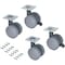 Roulettes BOWL Ø 50 avec platine de montage,Grise, (4)