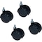 Kit roulettes avec axe, sans frein, noire,