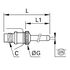 Embout de soufflette droit court sécurité longueur 77 mm filetage mâle - 0690 04