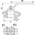 Robinet inox droit 2 voies à fixation joint PTFE femelle BSP cylindrique - 4812