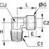 Equerre égale mâle BSP conique-femelle BSP cylindrique laiton série 0144