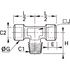 Té égal au centre mâle BSP conique-femelle BSP cylindrique laiton série 0158