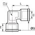 Equerre égale femelle BSP cylindrique et métrique laiton nickelé série 0912