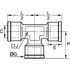 Té égal femelle BSP cylindrique et métrique laiton nickelé série 0915