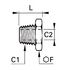 Réduction mâle BSP conique-femelle BSP cylindrique inox série 1863