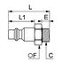 Embout mâle acier nickelé DN 5,5 pour profil ISO B BSP cylindrique série 9087 23