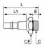 Embout mâle acier nickelé DN 5,5 pour profil ISO C BSP cylindrique série 9087 18