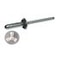 Peel blind rivets, flat head, aluminium/aluminium with sealing ring