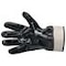 Knitted glove with full blue nitrile coating