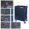 Servante Pro 9 tiroirs bleue équipée 188 outils mousse