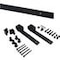 Kit porte coulissante suspendue Barn, fermeture amortie, 60 Kg noir.