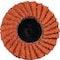 Mini ceramic flap disc with quick fixation system
