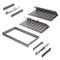Kit range-chaussures Quartz extractible module 800mm,Titane