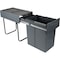 Poubelle pour cuisine, 20L, extraction manuel, plastique, gris anthracite