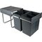 Poubelles recyclage 2x20 L, extraction manuel, gris anthracite