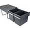 Poubelles recyclage 2x15 L, extraction manuel, gris anthracite.