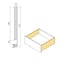 Altezza cassetto esterno Vertex 40kg 178mm e regolazione 3D per pannello da 18mm