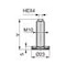 Vérin M10 circulaire Ø23 avec cache