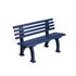 Parkbank,HxBxT 740x1200x380mm,9 Latten,PVC-Leisten-Sitz blau,Sitz H 440mm