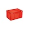Euronorm-Stapelbehälter,HxLxB 330x600x400mm,63l,PP,rot,Scharnierdeckel