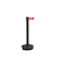 Gurtwarnständer,m. 1 Gurt(en),Pfosten Ø 83mm,L 3,7m,Gurt rot,Pfosten PVC