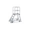 Podesttreppe,fahrbar,Podest H 0,96m,4 Gitterroststufen,60° Neigung,Alu