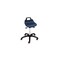 Hocker,Sitz H 520-720mm,Sitz blau,Gestell schwarz,Lift verchromt,Rollen