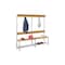 Umkleidebank, HxLxT 1600x1500x400mm, Holzleisten Buche, Gestell lichtgrau