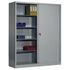 Schiebetürenschrank, RAL7035, HxBxT 1950x1600x500mm, 8xStahlboden